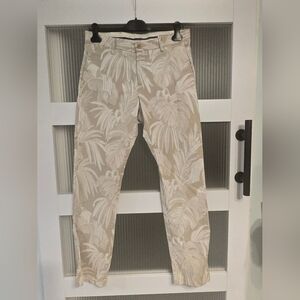 Dockers Beige Tropical Palm Leaf Print Chinos